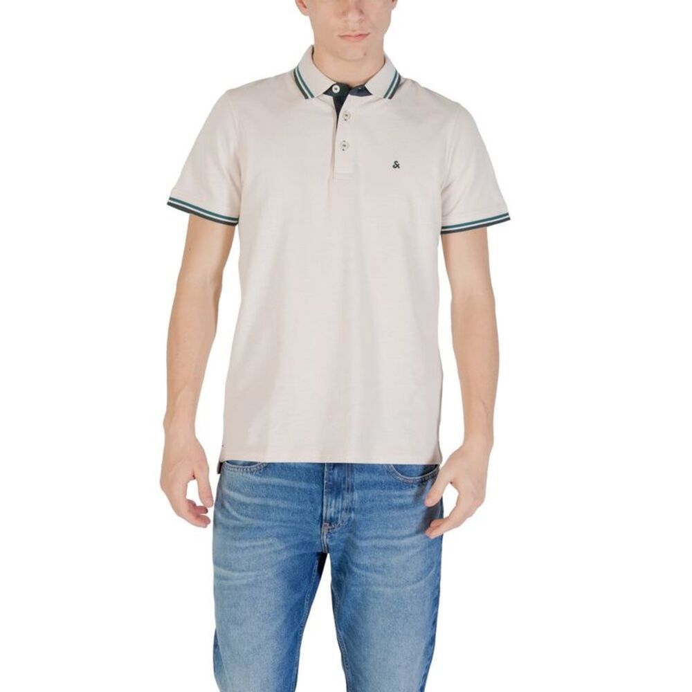 Jack Jones Beige Cotton Polo Men's Shirt